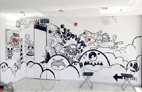 大姚手绘墙并非传统涂鸦。